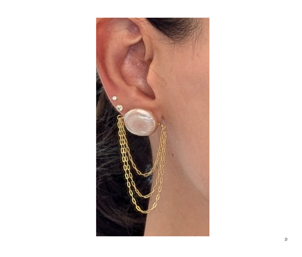 Aretes perla rosa