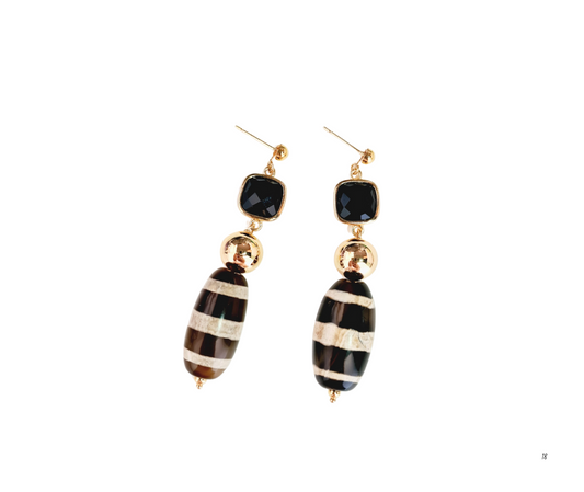 Aretes negros con dorado