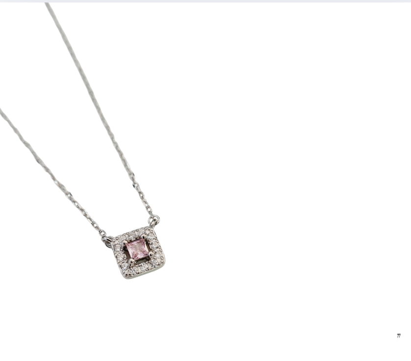Collar cuadro rosa