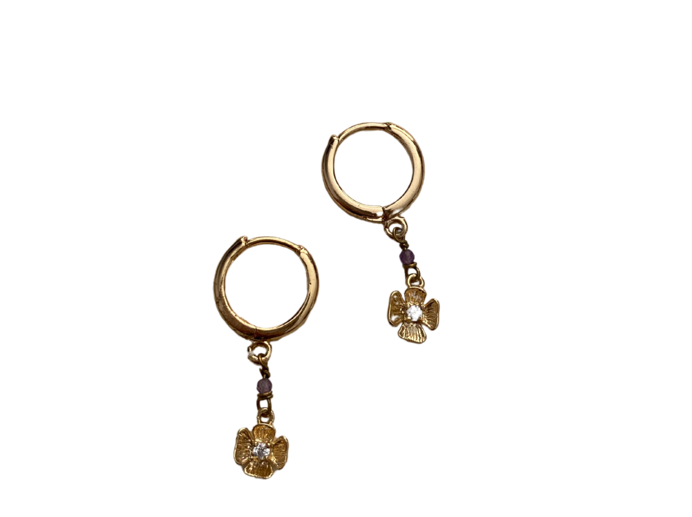 Aros flor amatista