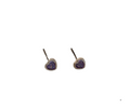 Aretes bisel de corazón morado