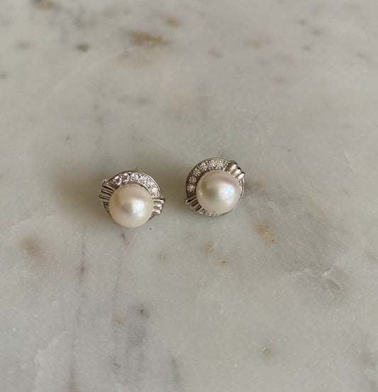 Aretes perla grande