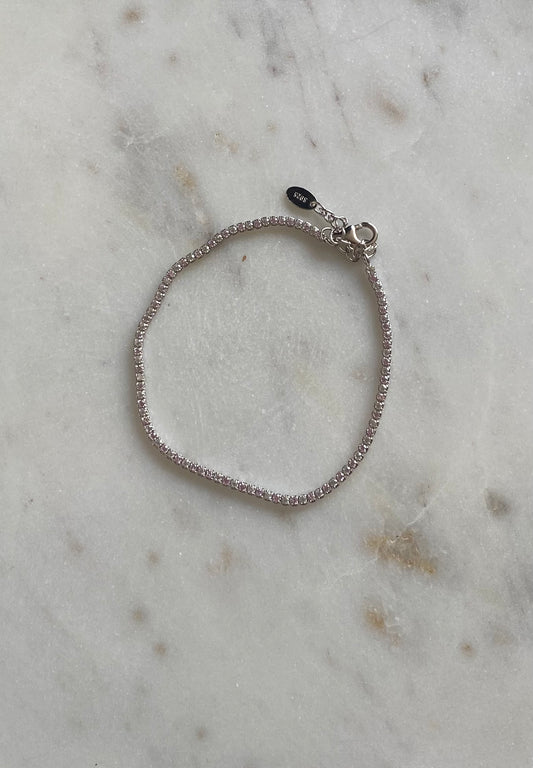 Tennis bracelet rosa con blanco
