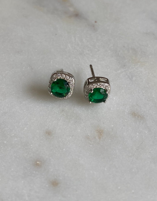 Aretes cuadrados verdes