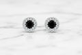Petite noire halo studs