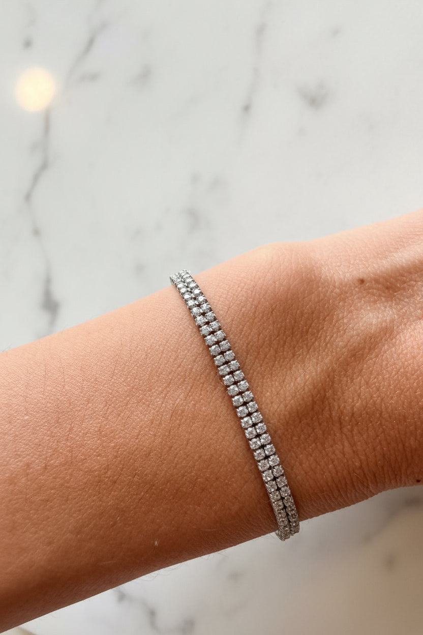 The double white tennis bracelet