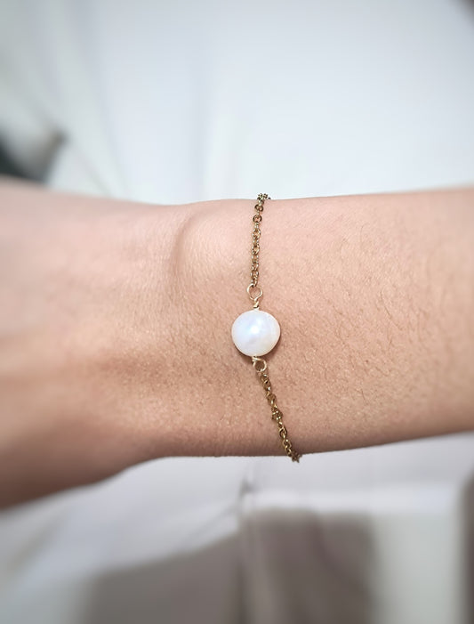 Pulsera básica de perla natural